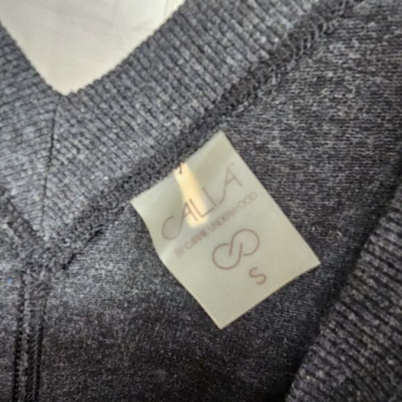 Calia Gray Effortless V-neck V-back Cutout 3/4 Sleeve Top Womens Size Small - Picture 7 of 7